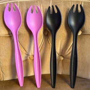 Tupperware Brand New Pink-Purple and Black Sporks Set